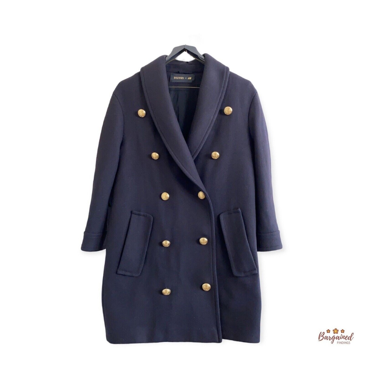 Authentic Balmain x H&M Limited Edition Women Blue Wool-Blend