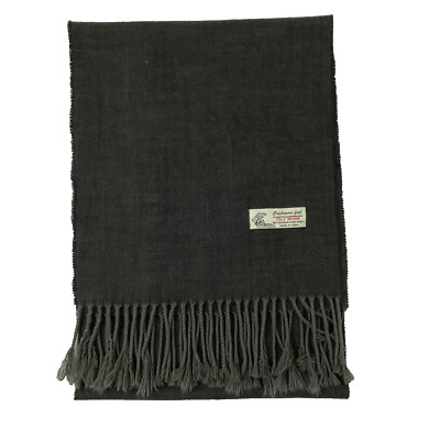 Cashmere Feel Italy Design Winter Scarf Fringed 66 x 13 Charcoal