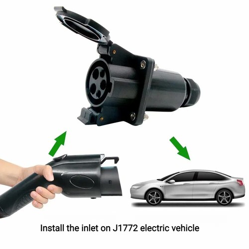 J1772 Electric Vehicle Charging Inlet, Type 1 Female Receptacle, 240V AC, 80Amp - Picture 2 of 10
