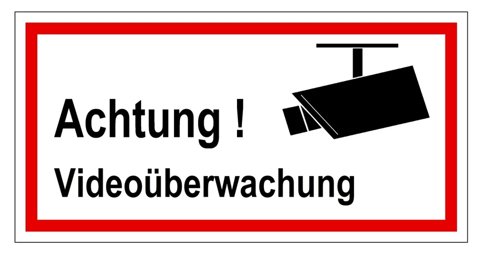 DESI-SCHILDER Videoüberwachung-Folie-Schild-200 x 100 mm-Alarm-Video-Hinweisschild-Warnschild