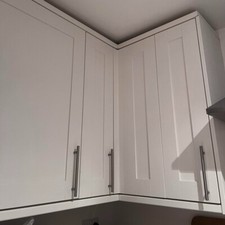 GoodHome Annatto Nickel effect Silver Kitchen cabinets Handle 160 mm