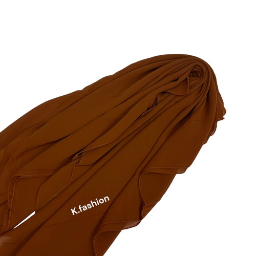 Sciarpa hijab chiffon semplice di alta qualità scialle morbida Georgette Dubai elegante - Foto 61 di 125