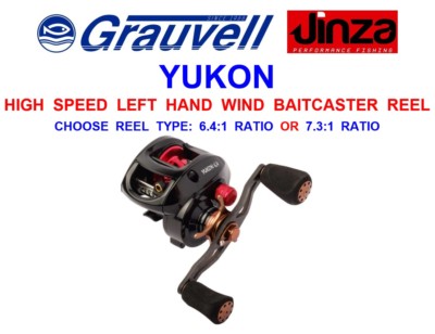 AUSVERKAUF GRAUVELL JINZA YUKON BAITCASTERROLLE HIGH SPEED MULTIPLIKATORROLLE