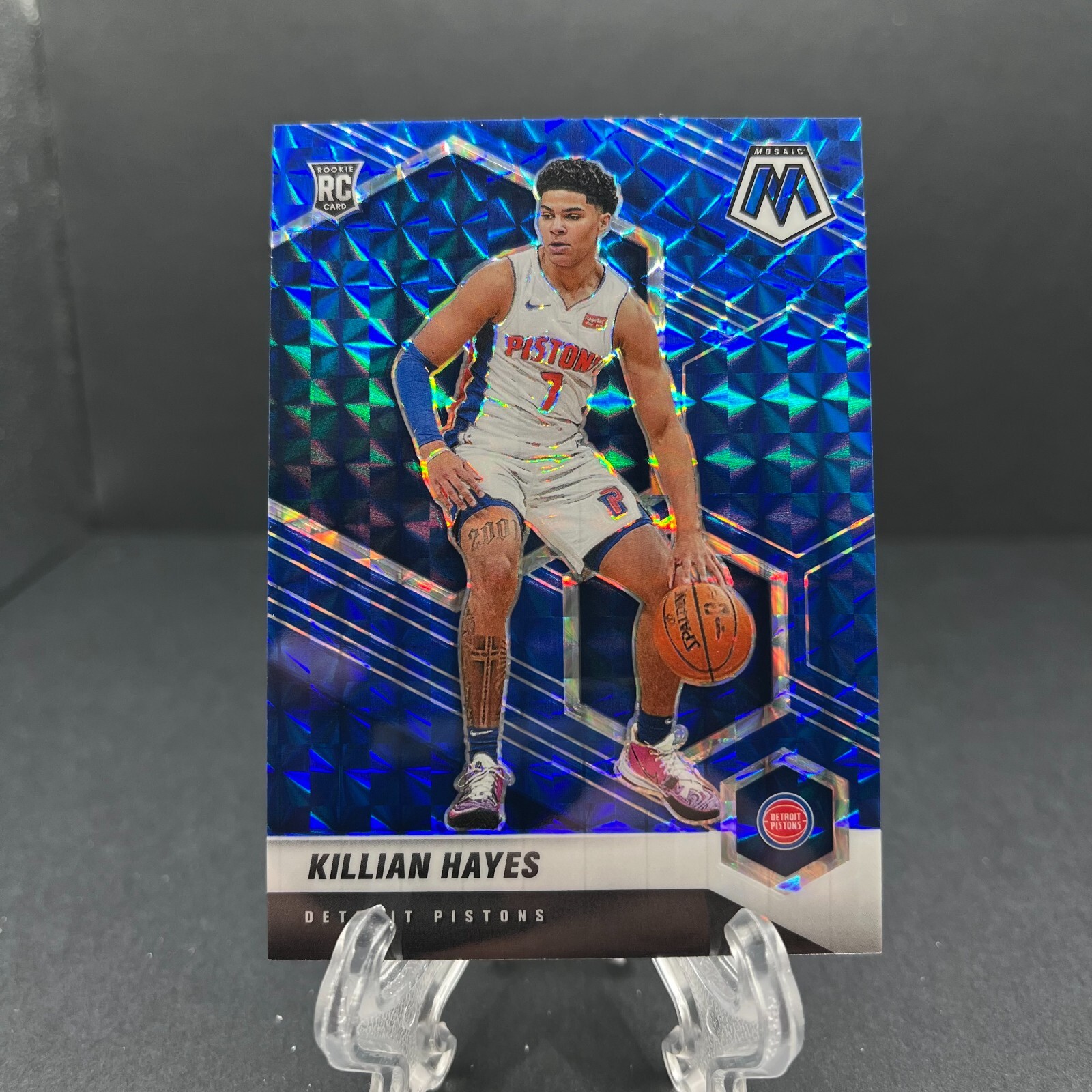 2020-21 Panini Mosaic Blue Prizm #222 Killian Hayes Rookie RC /99