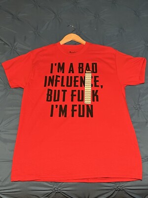 BRAND NEW, Spencer's ''I m A Bad Influence'' Tee Shirt - size Medium *VINTAGE*
