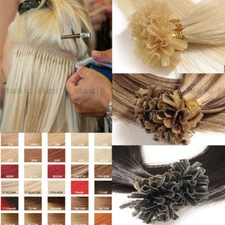 Invisible AAAA+ Pre Bonded Nail U Tip Remy Keratin Human Hair Extensions US G223