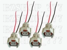 4 High Impedance Female Fuel Injector Connector Electrical Plug Pigtail