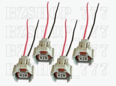 4 High Impedance Female Fuel Injector Connector Electrical Plug Pigtail
