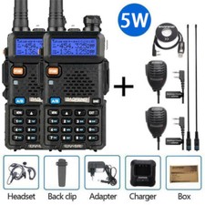 BAOFENG UV-5R TWO WAY RADIO DUAL BAND HAM WALKIE TALKIE 5W 3800MAH BATTERY 128CH