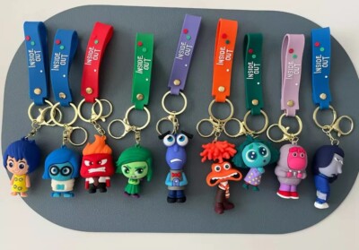 Disney Inside Out 2 Anxiety 3D PVC Bags Hanger Pendant Keychains Key Rings