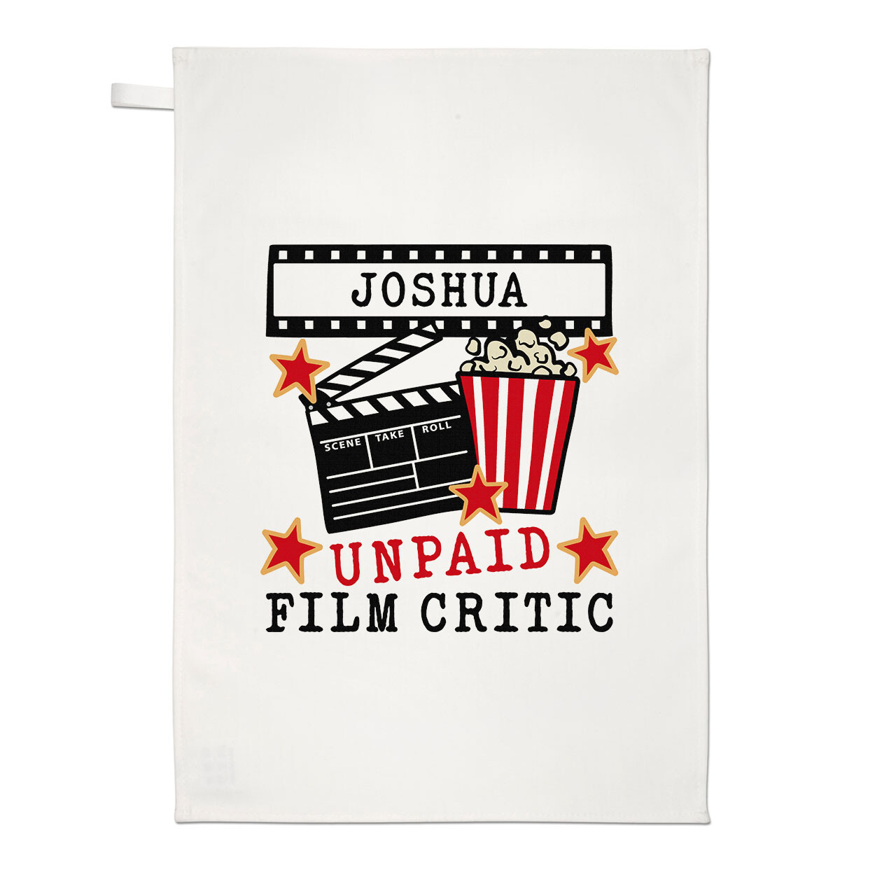 Personalised Unpaid Film Critic Tea Towel Movie Director Dad Birthday Best