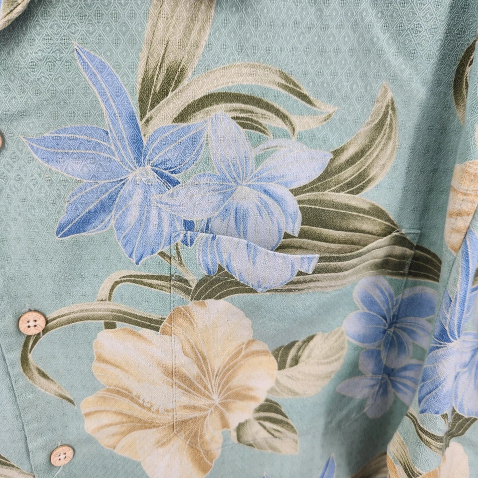 Camisa Jamaica Jaxx Para Hombre Grande Floral Abotonada Manga Corta Seda Vacaciones Foto 4 de 4