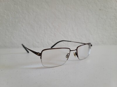 Nike Eyeglasses 4195 245 Flexon Brown Half Rim Metal Frame 54 19 145