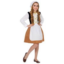 MITTELALTER MAGD KOSTÜM HAUBE KINDER # Karneval Fasching Fest Kleid Mädchen 0661