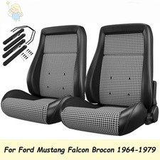 1 Pair Of Bucket Seats With Slider Kit For Ford Mustang Falcon Brocon 1964-1979