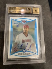Josh Smoker 2008 Bowman Chrome Prospects  Rookie AU Beckett graded 9.5/10