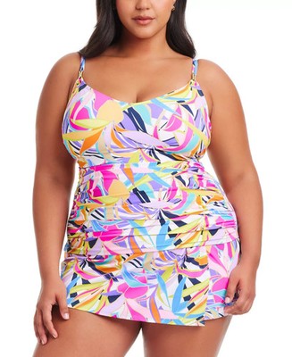 Bleu Rod Beattie Plus Size Living Color Tankini Swim Top MULTI 22 W