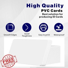 100 Blank PVC ID Cards CR80 30 Mil Graphic Quality White