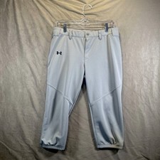 UNDER ARMOUR YOUTH GRAY SOFTBALL PANTS SIZE YXL KNICKERS HEAT GEAR