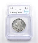 1961 Franklin Half Dollar Mint Error FS-401 Bugs Bunny MS64 ICG *2373