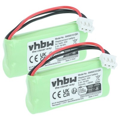 2x Akku für Philips Xalio 300 300 DECT 700mAh 2,4V