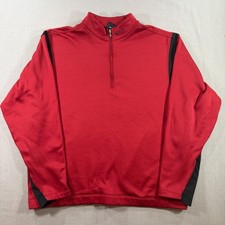 Nike Golf Therma Fit Quarter Zip Pullover Mens Large Red Fleece Sweatshirt Dri