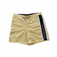 Tommy Hilfiger Men's Vintage 90s Yellow Swim Trunks Shorts Small Embroidered