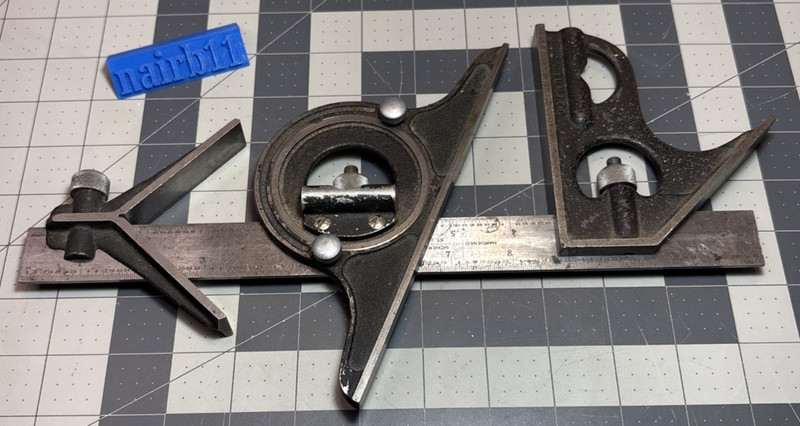 Scherr Tumico Combination Square w/ 12” Rule, Ctr. Head, & Protractor Tools USA