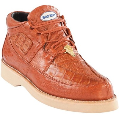 Men's Wild West Genuine Caiman With Smooth Ostrich Casual Shoes Sneaker Wide EE