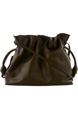 LOEWE KHAKI FLAMENCO MEDIUM LEDER CLUTCH