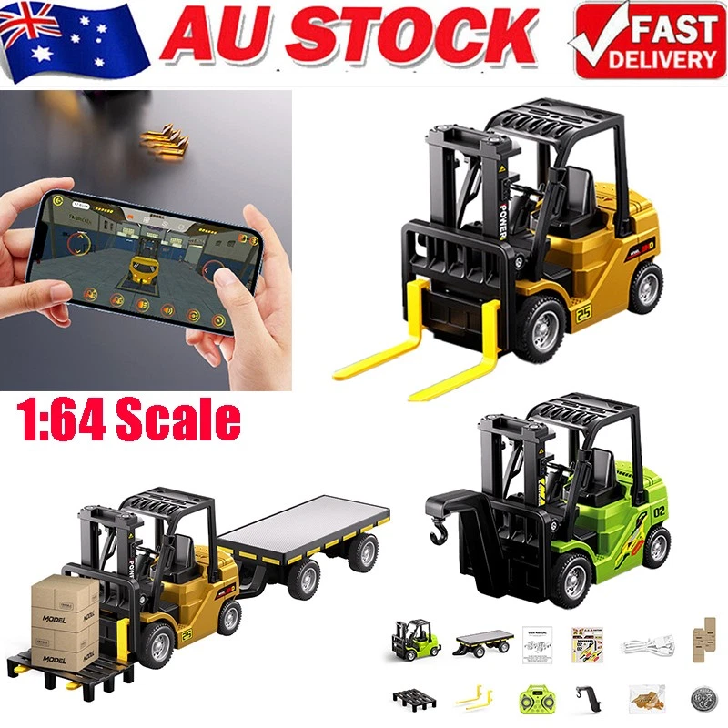 1/64 Remote Control Forklift Truck Rechargeable Mini Toy with Lights Sounds
