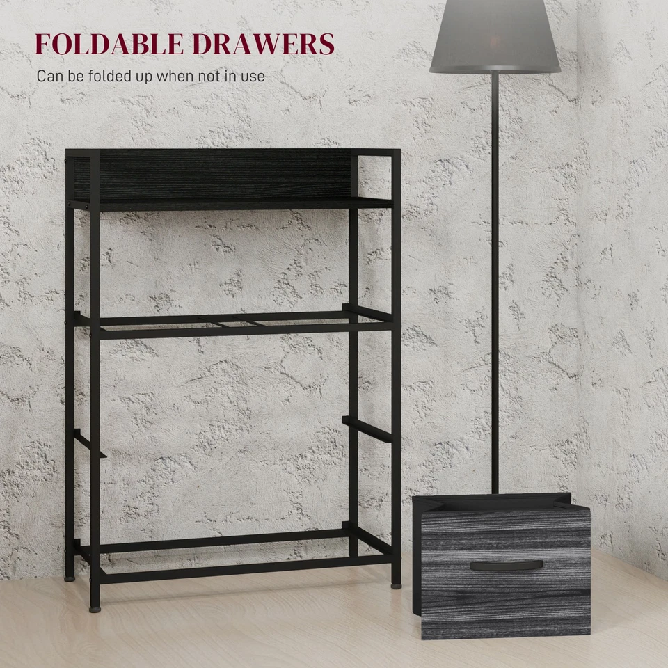 HOMCOM Bedroom Chest of Drawers 4 Drawer Dresser w/ Shelf, Black - Image 4 of 4