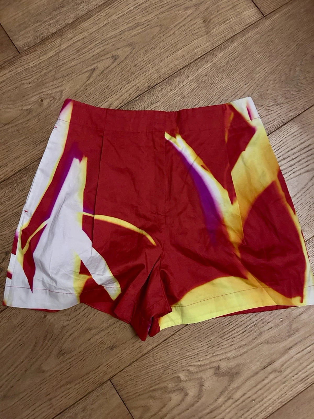Cos X Lea Colombo Shorts Size UK 6 / US 2 Print Red Yellow Cotton Summer New
