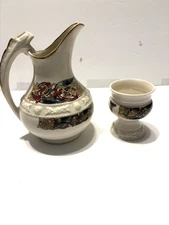 CRE Irish Porcelain Handmade in Galway Ireland Pitcher and Cup Signed
