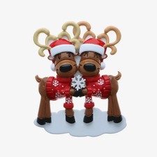 Personalized REINDEER FAMILY of 2-3-4-5-6 Christmas Tree Ornament
