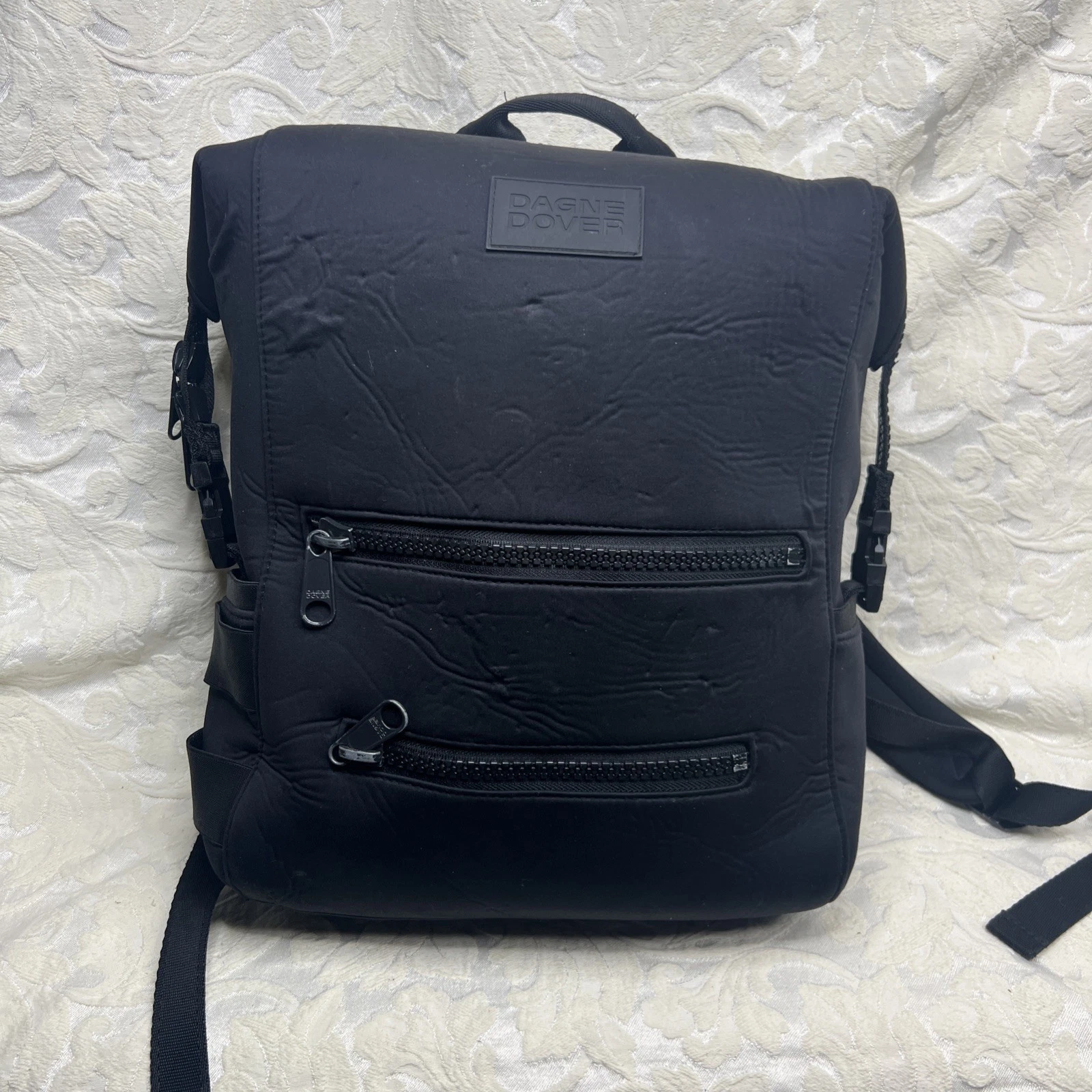 Dagne Dover Indi Neoprene Diaper Backpack - Onyx Black - GENTLY USED!