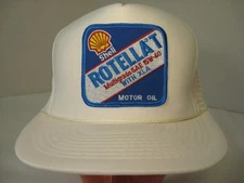 Shell Rotella T 15W-40 motor oil snapback mesh trucker baseball hat cap w/patch