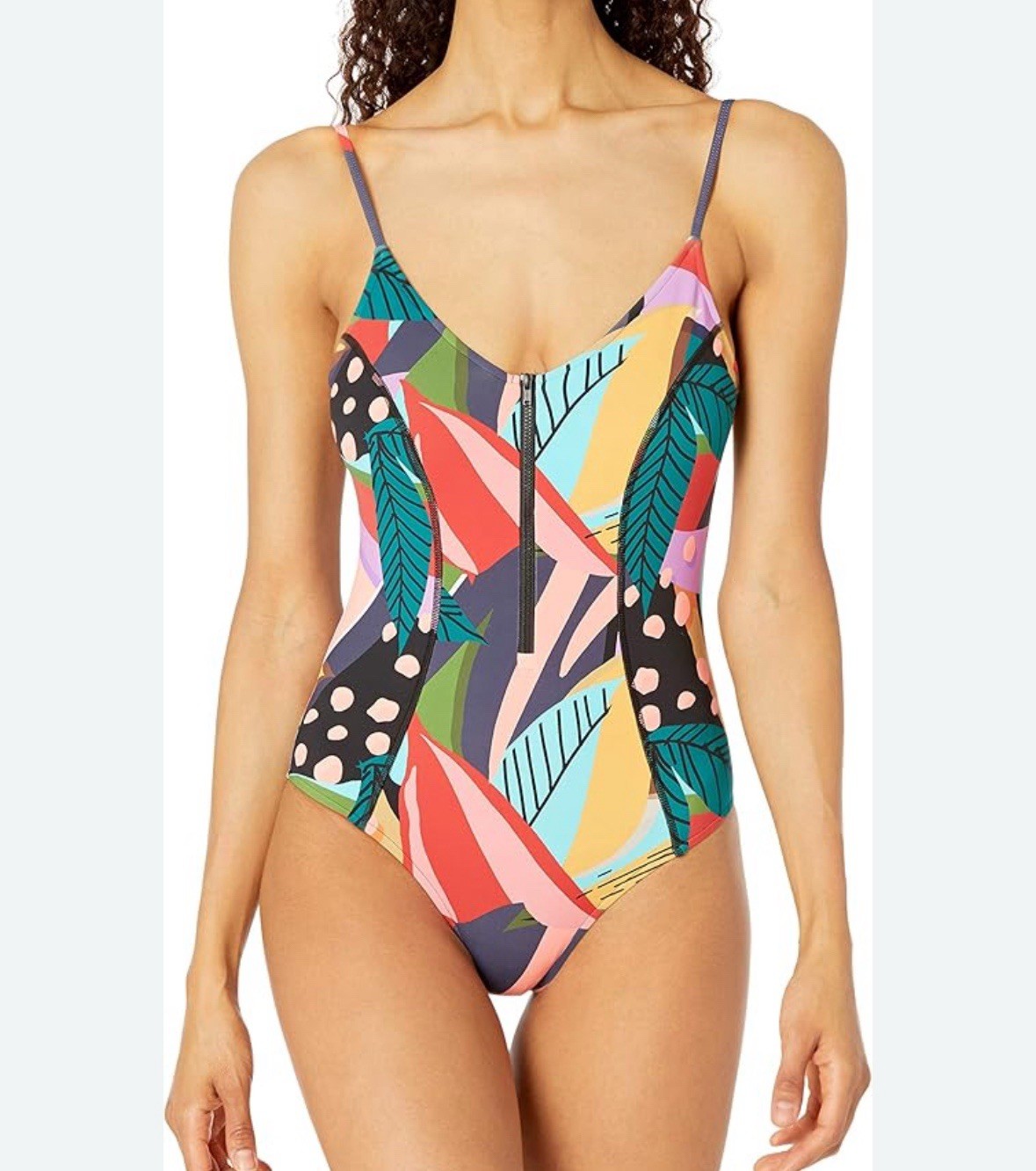Body Glove One Piece Swimsuit Zipper Adjustable Straps Colorful Women’s Medium