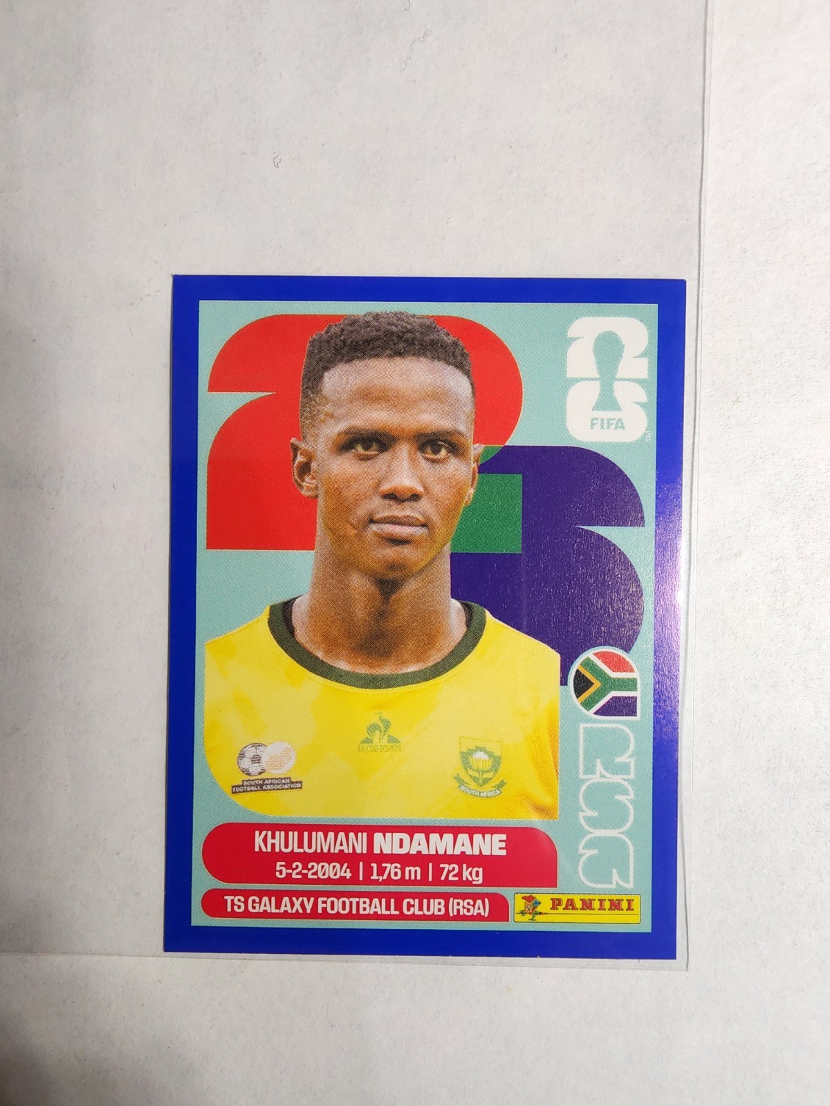 2026 Panini Fifa World Cup 26 - Khulumani Ndamane #RSA 7 Blue Sticker S. Africa