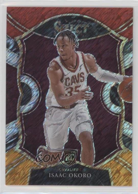 2020 Panini Select Concourse Red White Orange Shimmer Prizm Isaac Okoro #65 2vh
