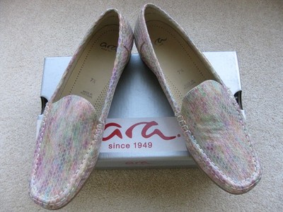 neuer ARA echt Leder Slipper Halbschuh Gr 7.5  eher Gr 7 = 40 Luftpolster Loafer