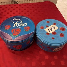Vintage Cadbury’s Roses 1.5kg Tin 2005 Large and 2011 975g medium tins retro 