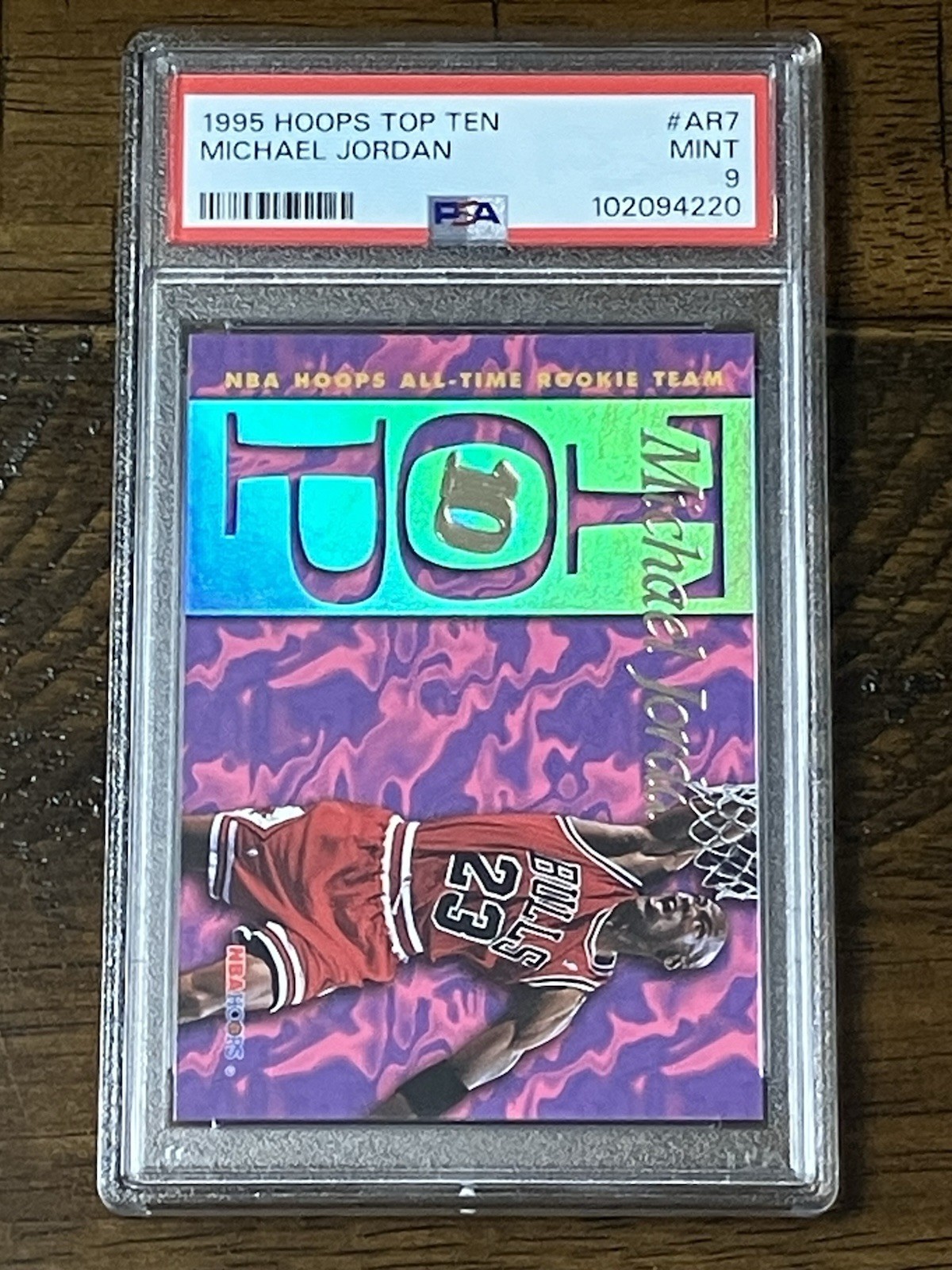1995 Hoops Top Ten 10 Michael Jordan All-Rookie Top Ten #AR7 PSA 9 Mint Bulls