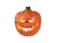 INNA-Glas Deko Halloween KüRbis Flanky, Led, Orange, 18X16X19,5Cm