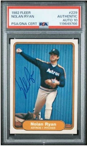 1982 Fleer Nolan Ryan HOF Signed Baseball Card #229 PSA/DNA Certified Auto 10