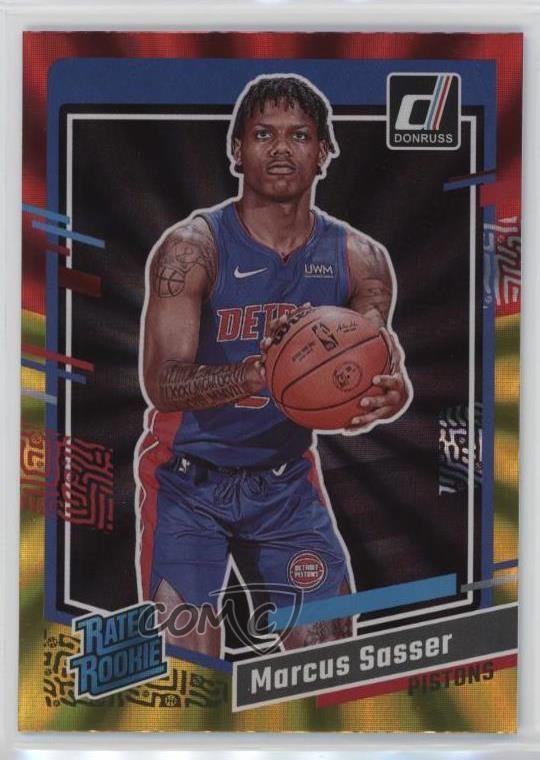 2023-24 Panini Donruss Rated Holo Red & Gold Laser Marcus Sasser Rookie RC 0ud4