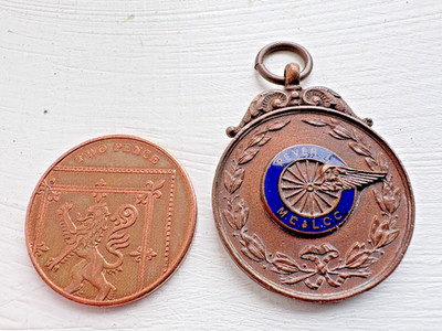 1949 Grand National Kupfermedaille Anhänger Peveril MOTOR CYCLE CLUB Isle of Man T T ?