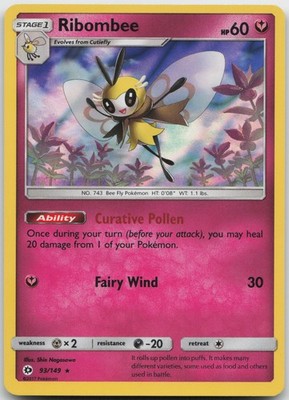 Ribombee Holo Rare SM Base Set 93/149 LP