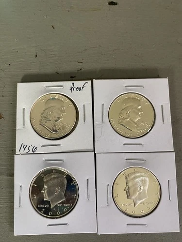 Lot Of Four Proof Half Dollars. 90% Silver