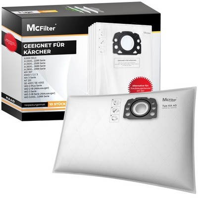 10 Staubsaugerbeutel geeignet für Kärcher WD 3 Premium Car Kit Home Jubilee Plus
